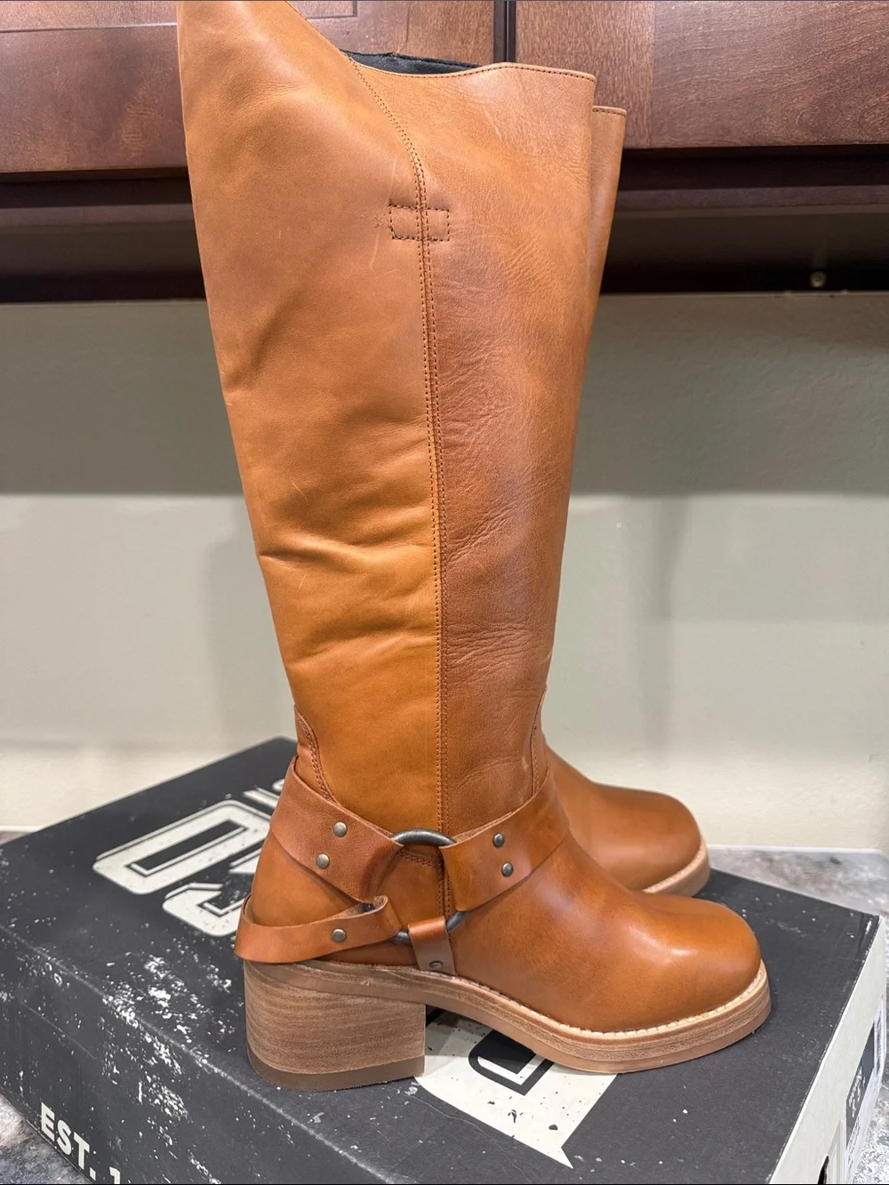 dingo Cognac Tan Over-the-Knee Leather Riding Boots